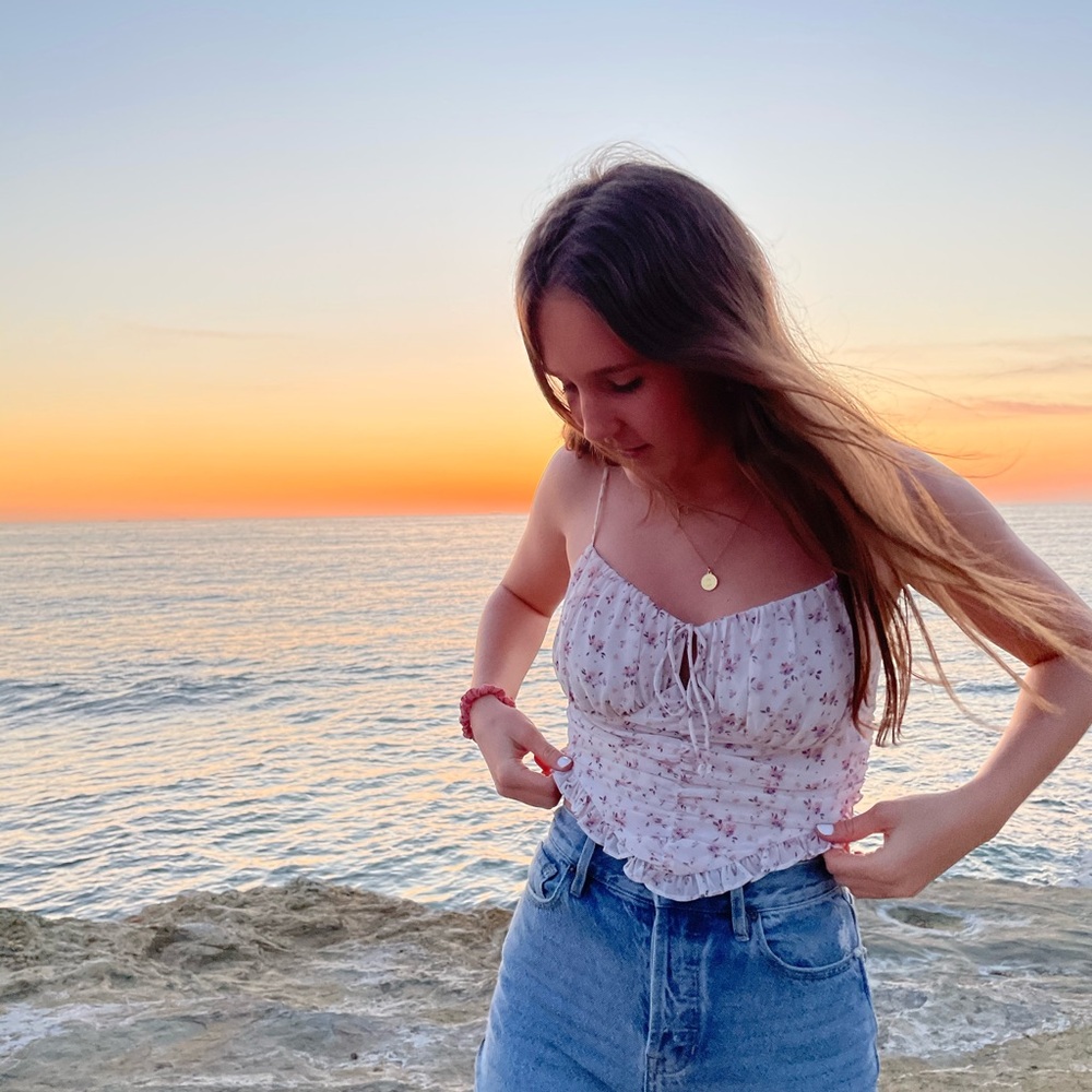 Floral pink Spaghetti Strap Top